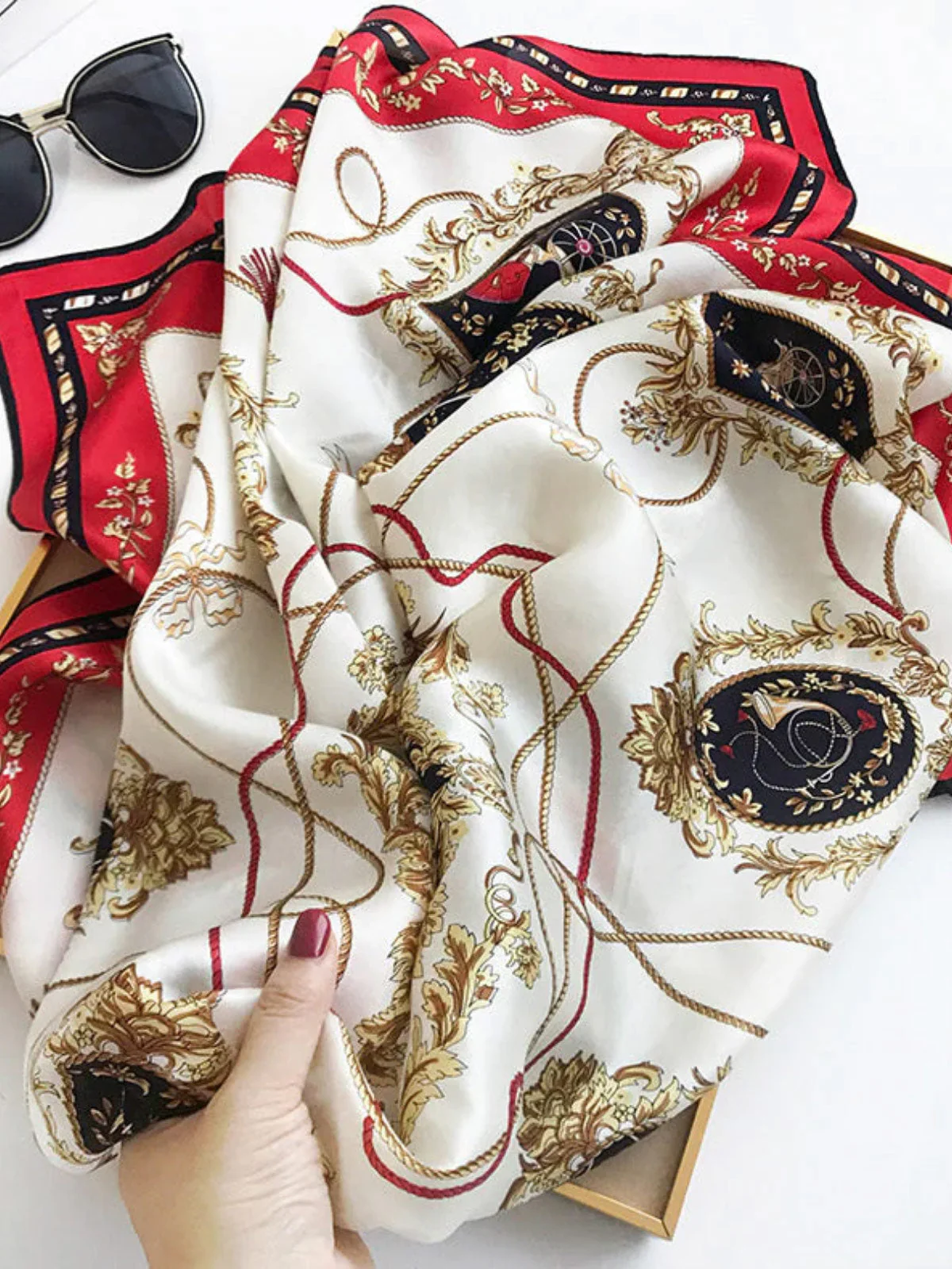 100% Mulberry Silk Printed Square Shawl Scarf 88*88cm - Image 39