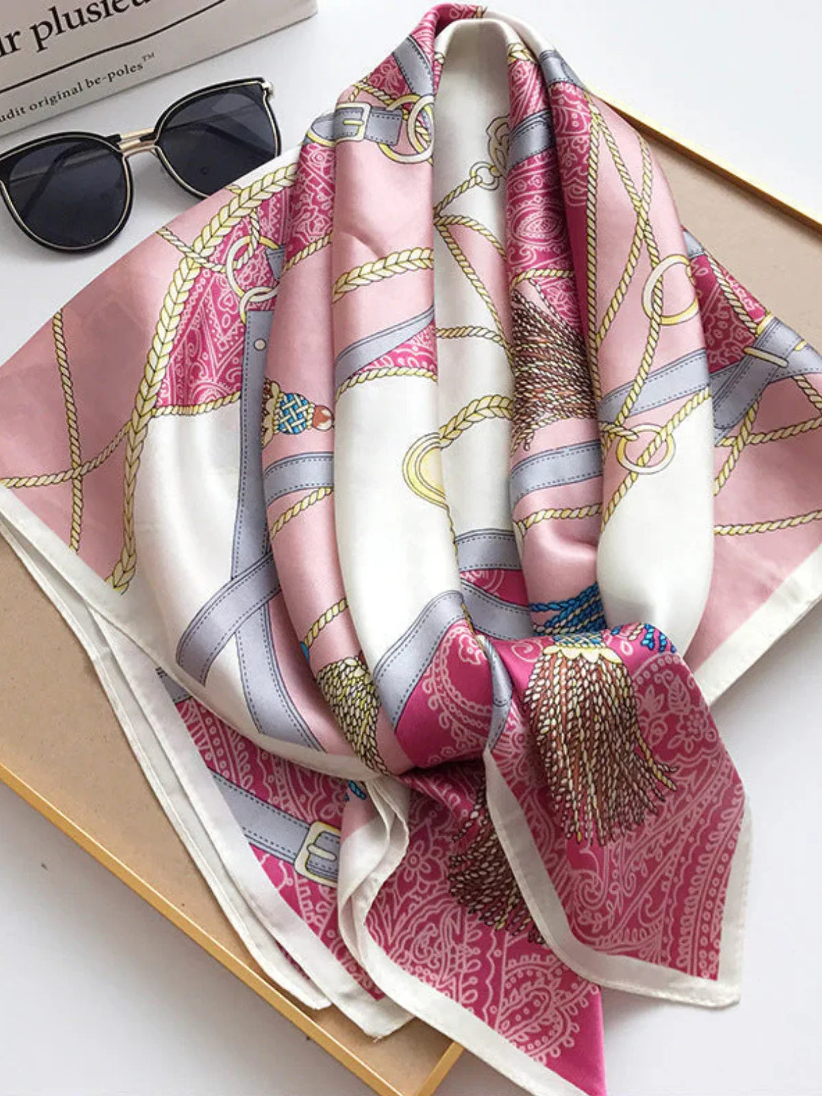 100% Mulberry Silk Printed Square Shawl Scarf 88*88cm - Image 43