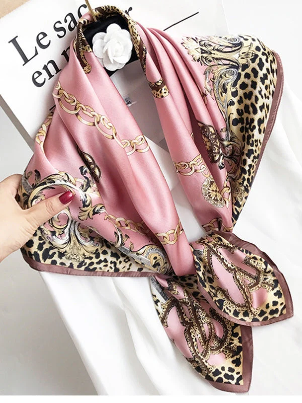 100% Mulberry Silk Printed Square Shawl Scarf 88*88cm - Image 6