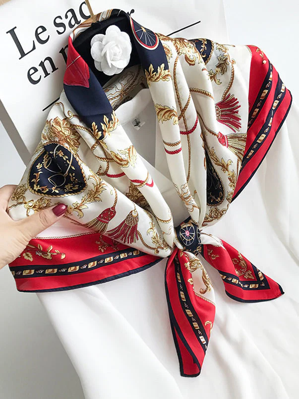 100% Mulberry Silk Printed Square Shawl Scarf size--88*88cm - Image 42