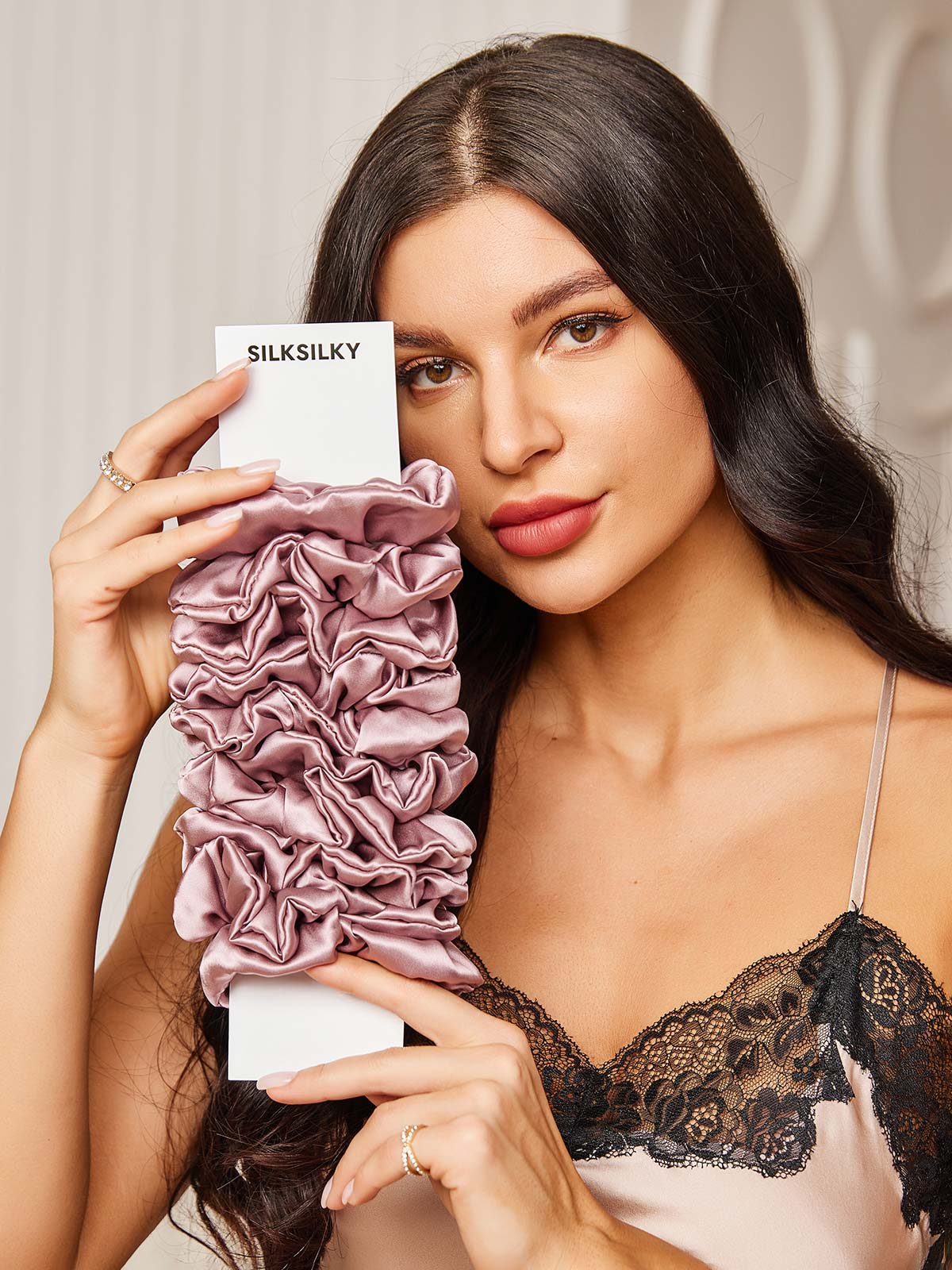 10Pcs Bundle 100% Mulberry Silk Large Hair Scrunchies - 3.5cm - Image 27