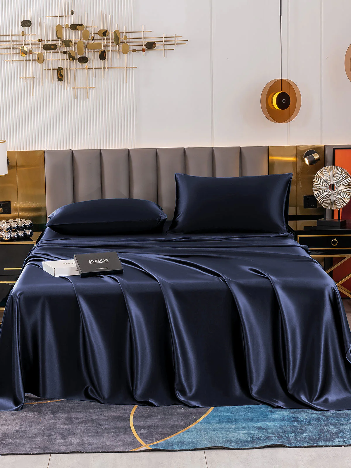 19Momme 4Pcs 100% Mulberry Silk Bedding Set Fitted&Flat Sheets+2x Pillowcases - Image 10