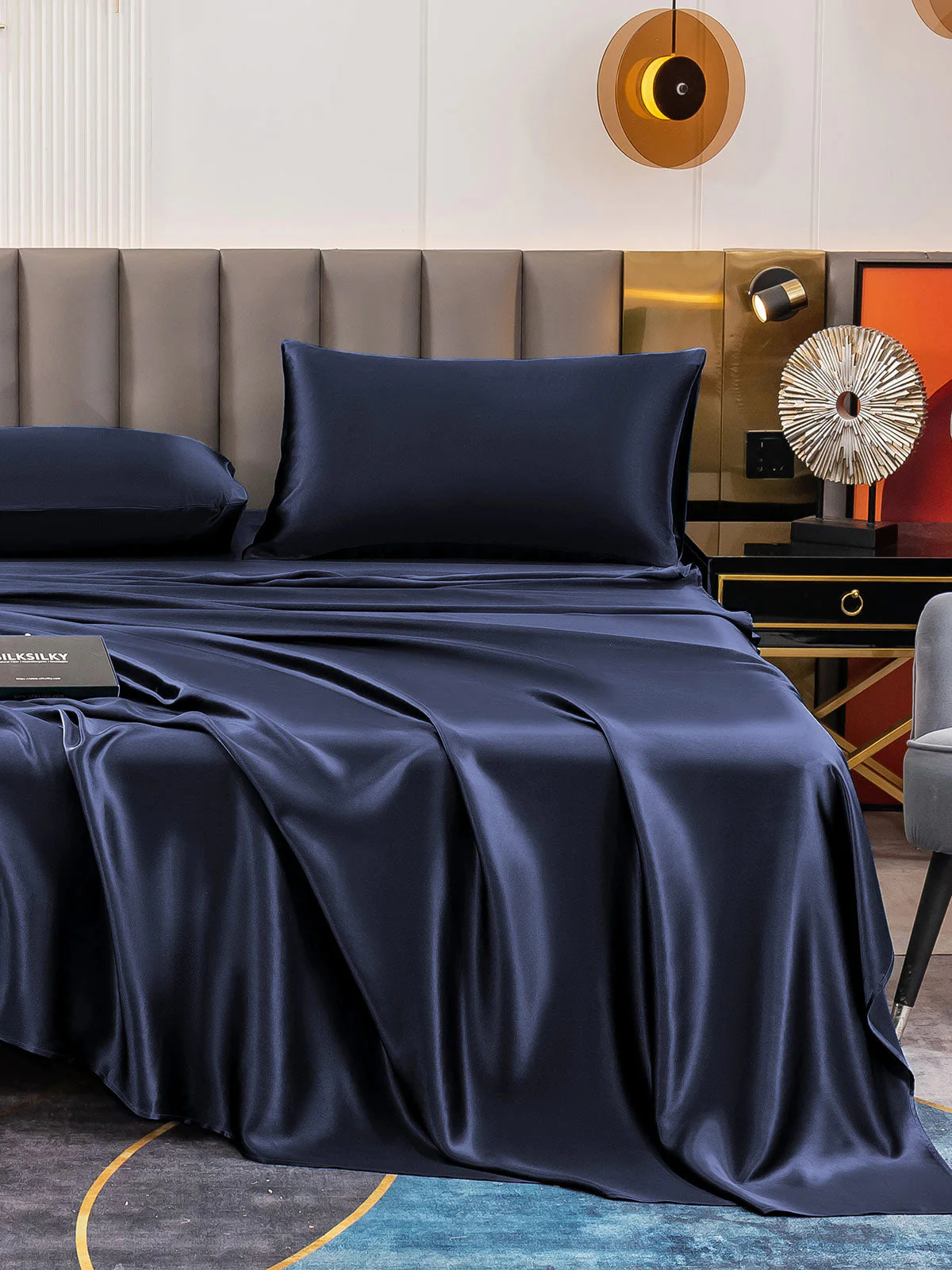 19Momme 4Pcs 100% Mulberry Silk Bedding Set Fitted&Flat Sheets+2x Pillowcases - Image 14