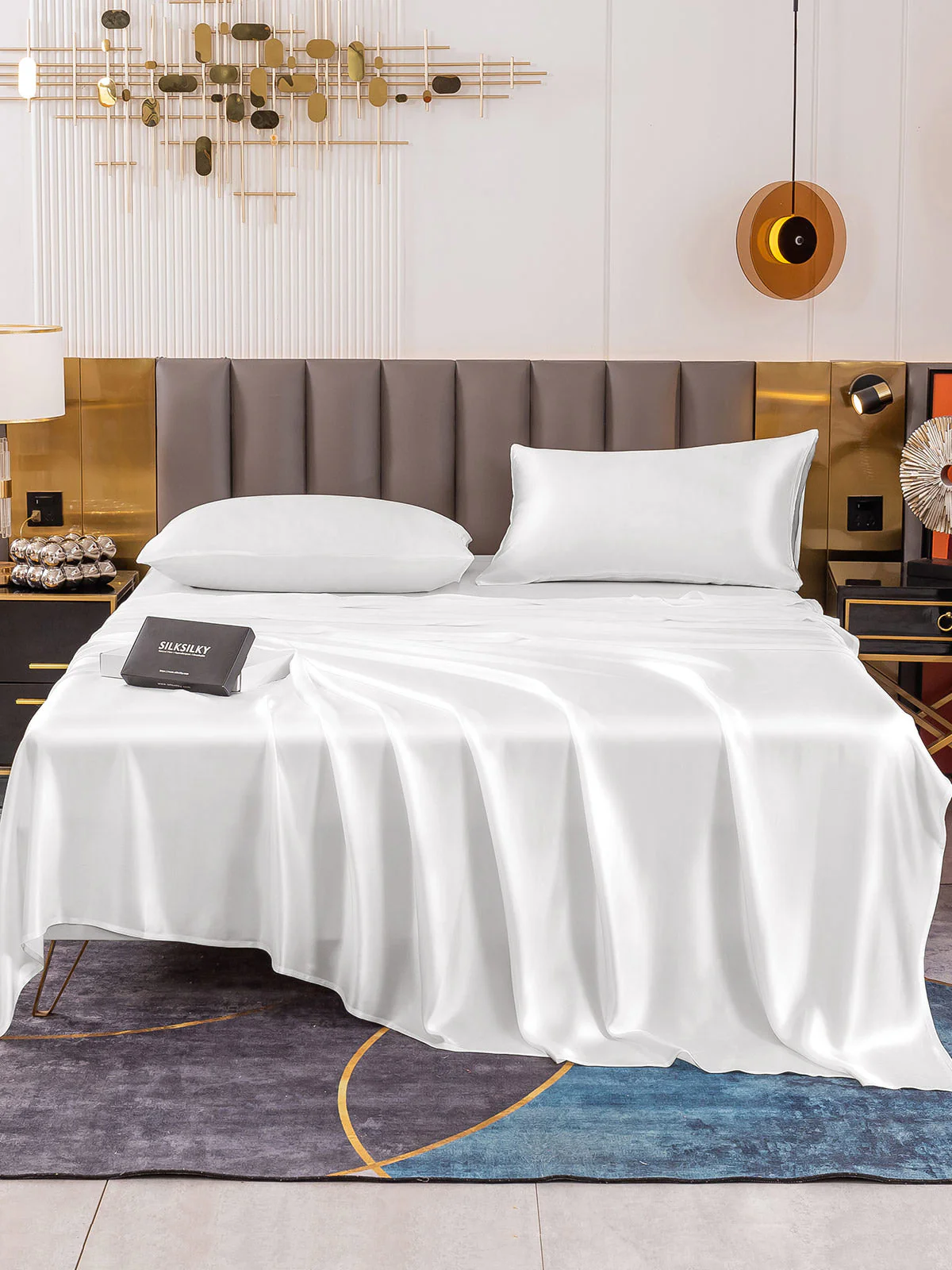 19Momme 4Pcs 100% Mulberry Silk Bedding Set Fitted&Flat Sheets+2x Pillowcases - Image 16