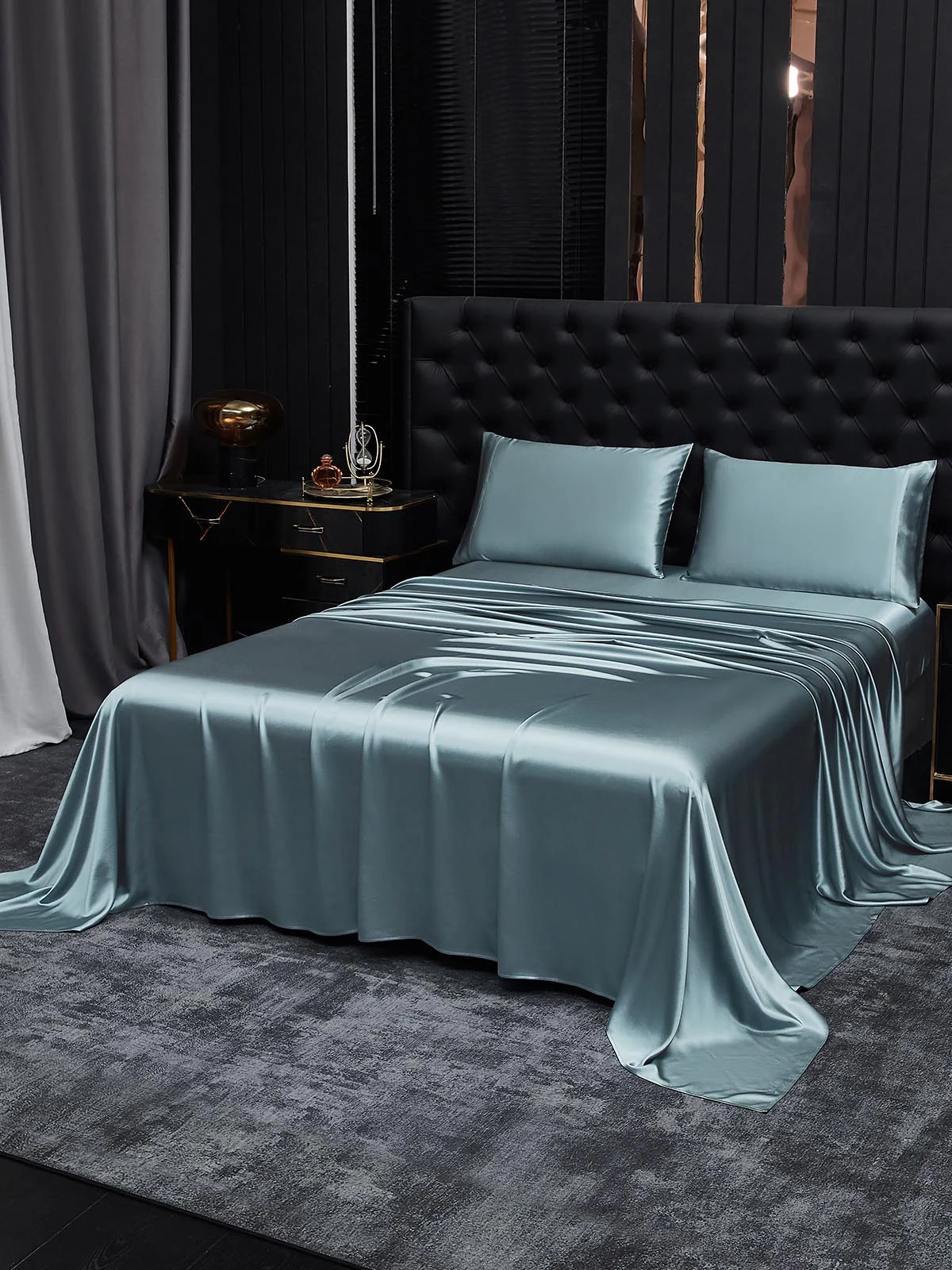 19Momme 4Pcs 100% Mulberry Silk Bedding Set Fitted&Flat Sheets+2x Pillowcases - Image 24