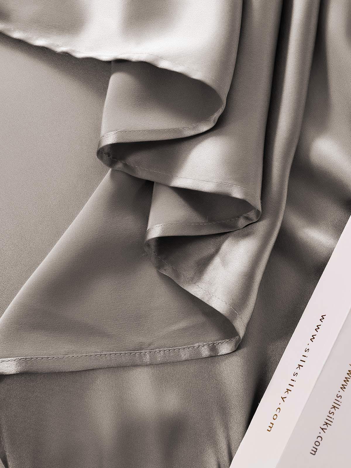 19Momme 4Pcs 100% Mulberry Silk Bedding Set Fitted&Flat Sheets+2x Pillowcases - Image 52