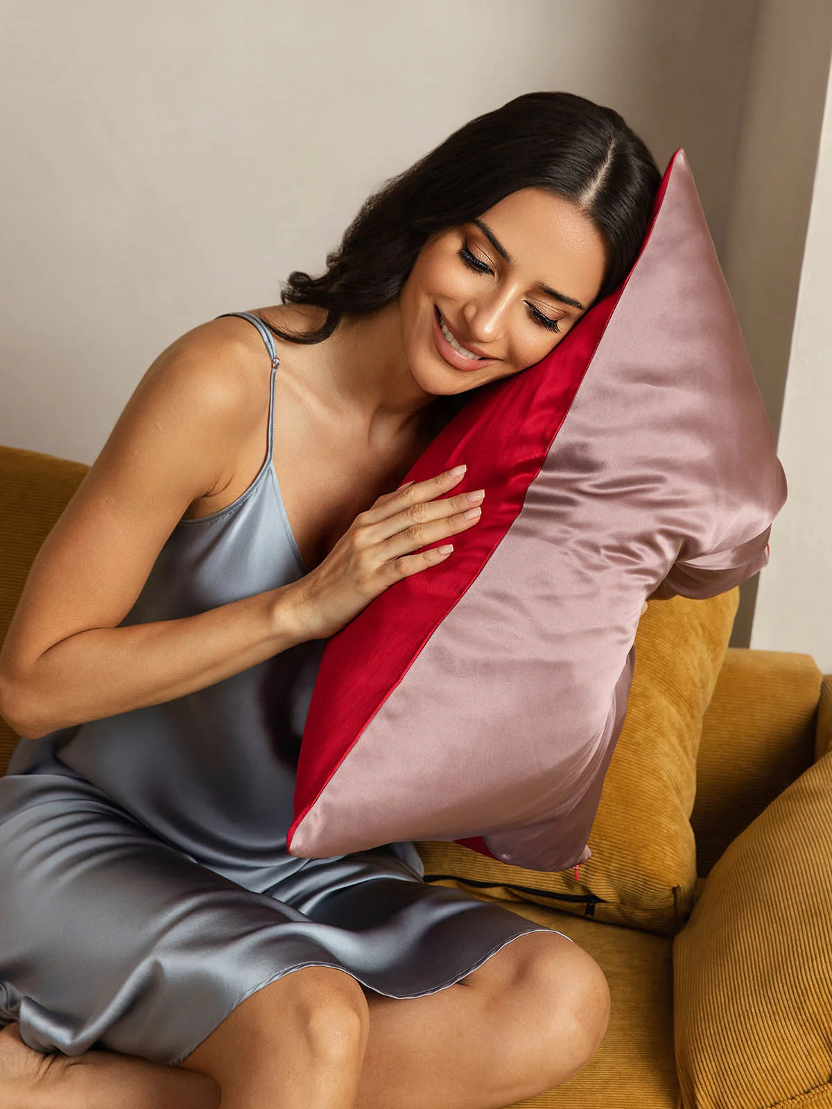 22Momme 100% Mulberry Silk Pillowcase - Two-tone Design - Image 30