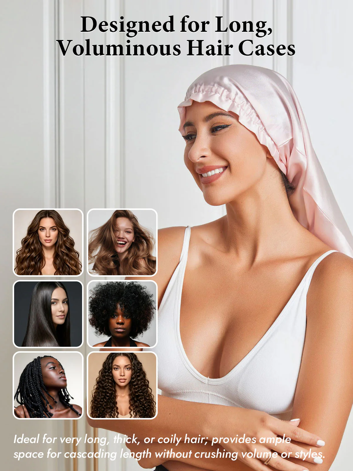 Elegant 100% Mulberry Silk Bonnet for Long Hair - Image 11