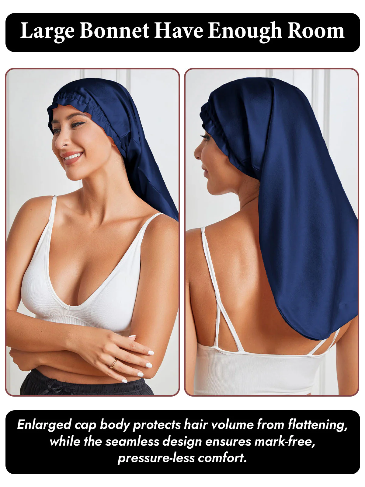 Elegant 100% Mulberry Silk Bonnet for Long Hair - Image 20