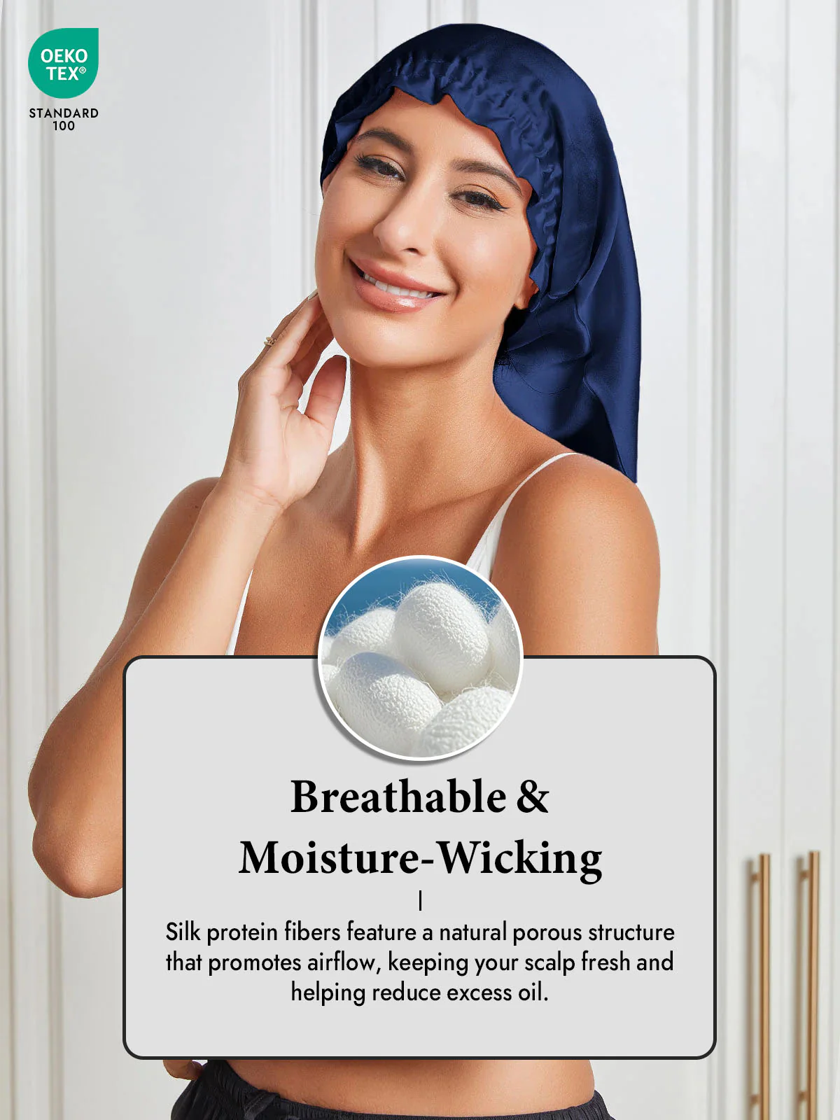 Elegant 100% Mulberry Silk Bonnet for Long Hair - Image 22