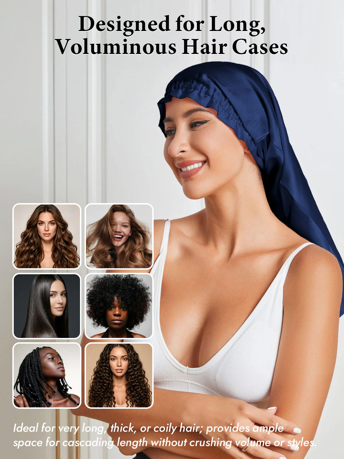Elegant 100% Mulberry Silk Bonnet for Long Hair - Image 23