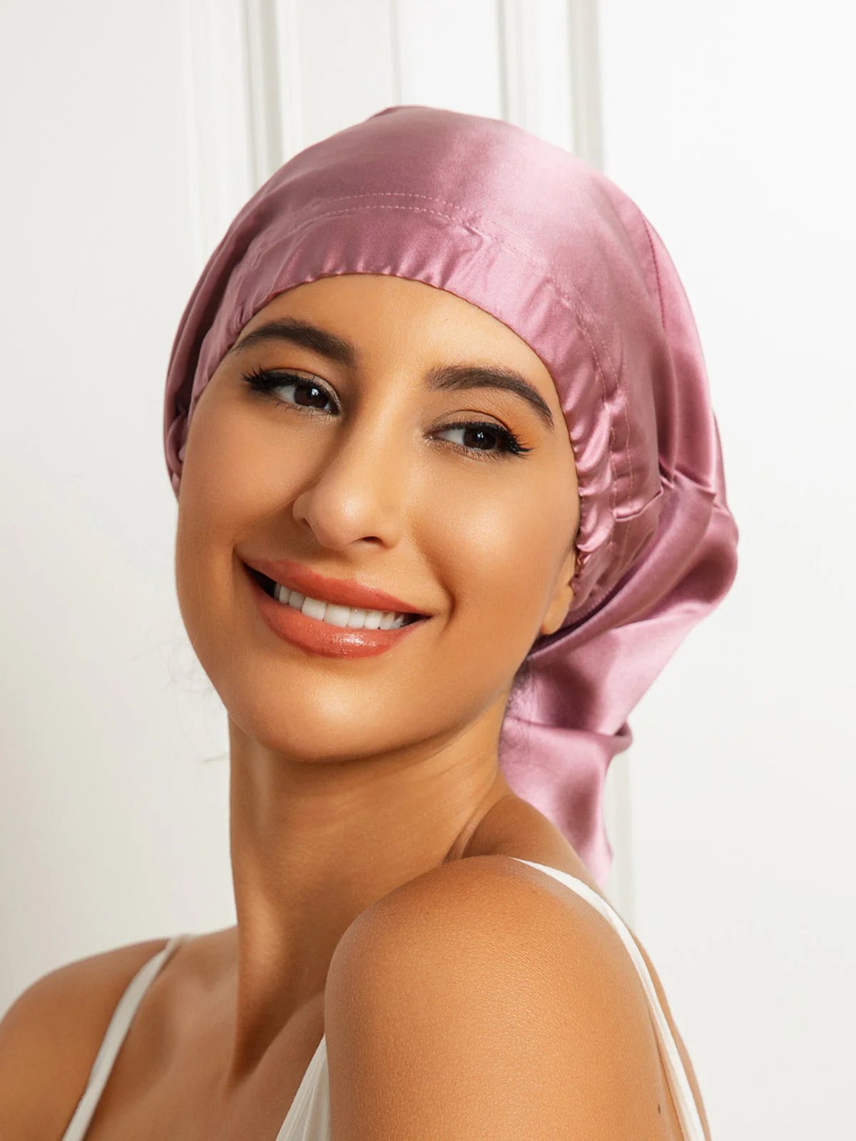 100% Mulberry Silk Sleep Cap Elasticated Bonnet - Image 3
