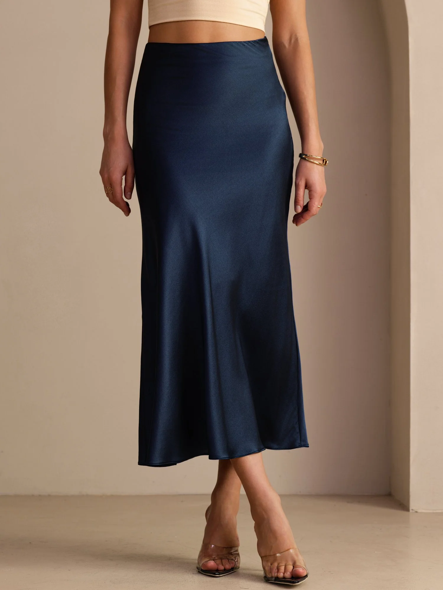 19Momme Silk High Waist Elegant Maxi Skirt - Image 11