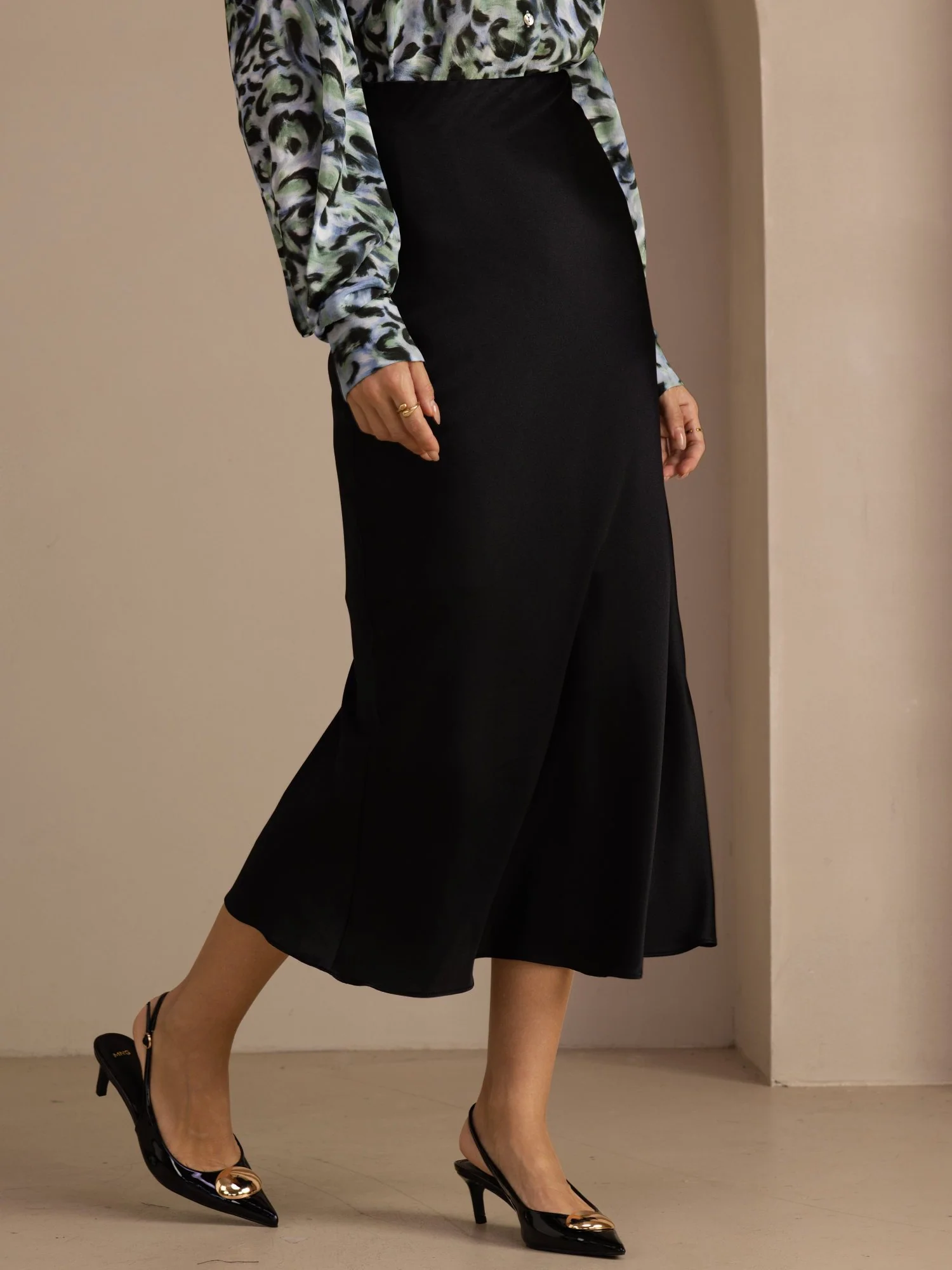 19Momme Silk High Waist Elegant Maxi Skirt - Image 16