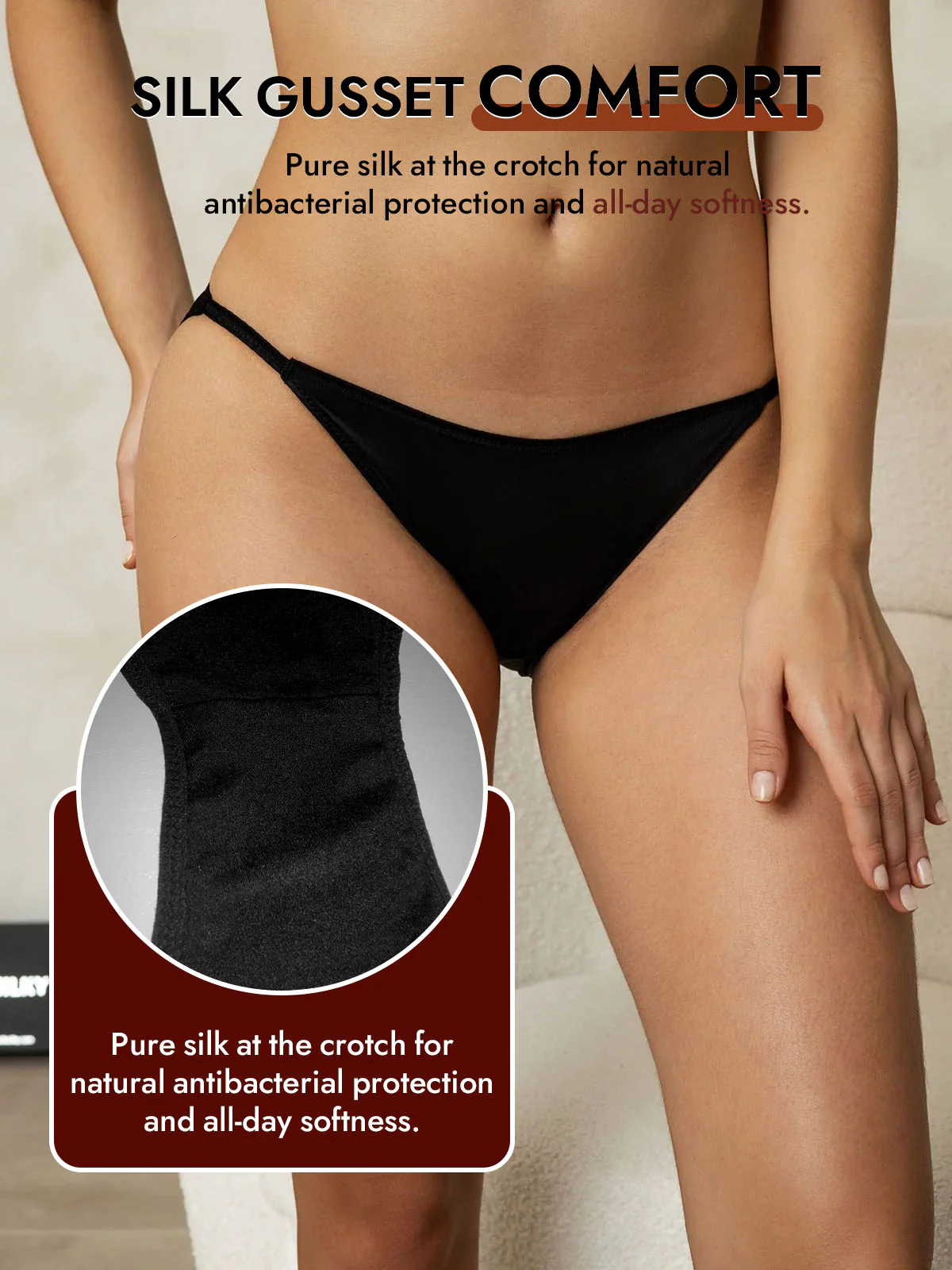 19Momme Silk Low-Waist String Brief Panty - Image 4