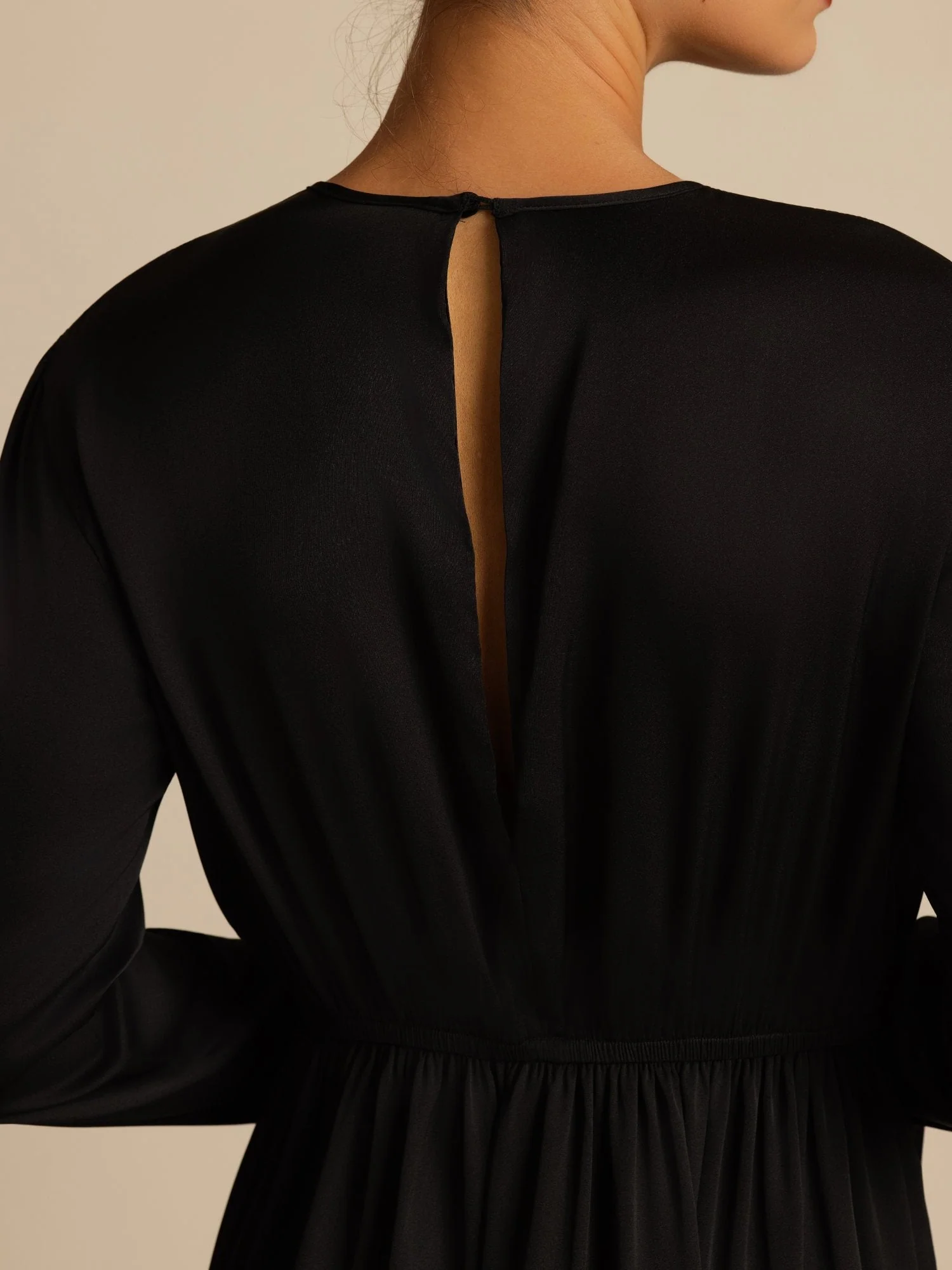 Clearance - 19Momme Silk Ruffle Sleeves Short A-Line Flowy Dress - Image 12