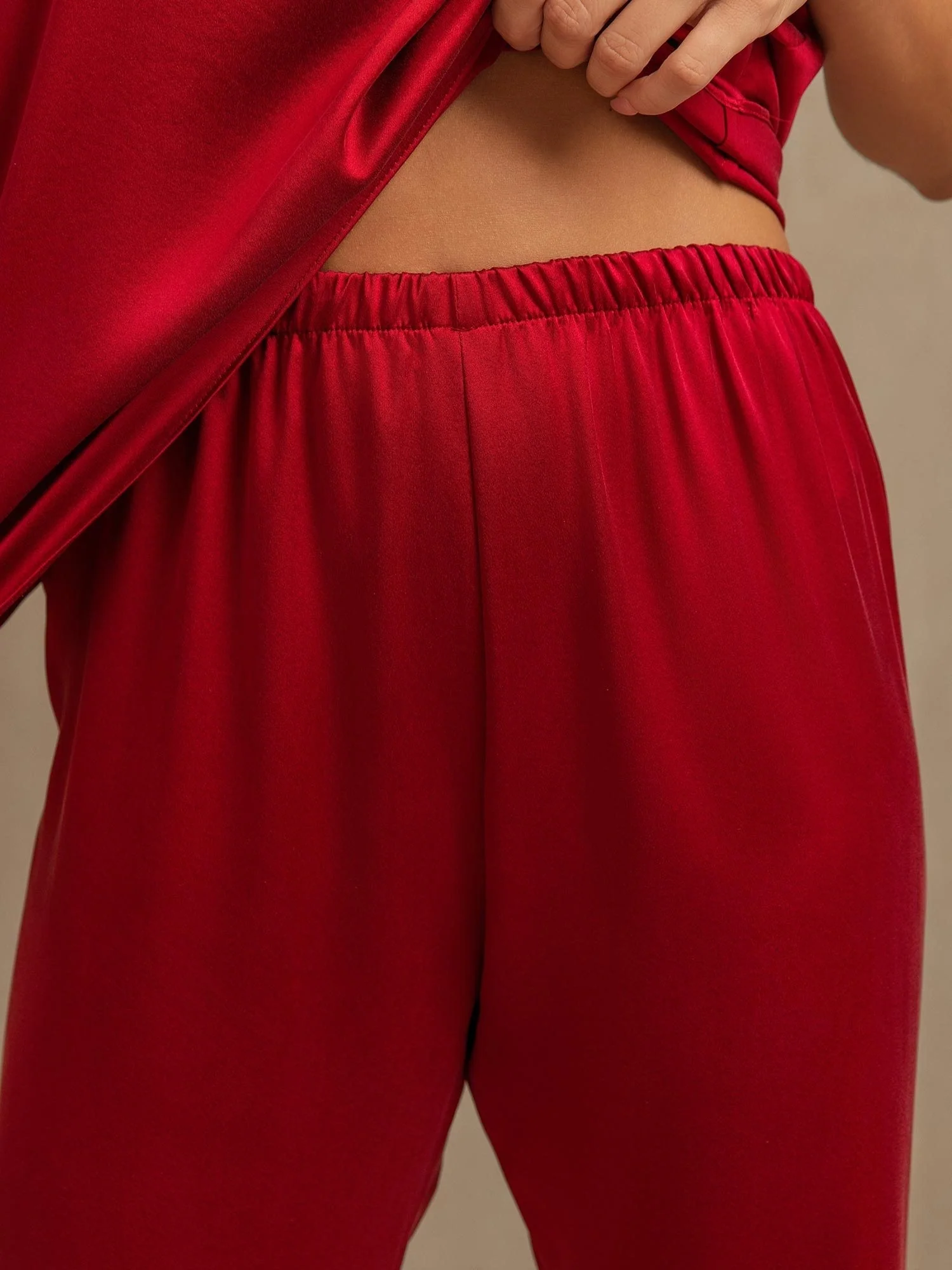 Clearance - 19Momme Washable Silk Tank Top & Wide Leg Pants Sleepwear Set - Image 18