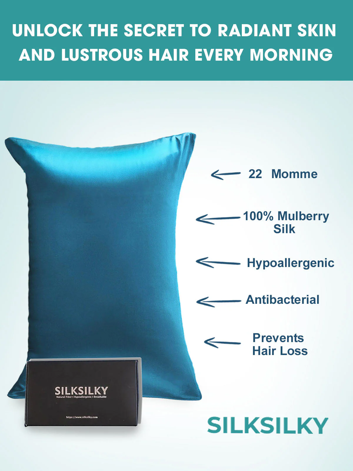 22Momme 100% Mulberry Silk Pillowcase - Envelope Closure - Image 42
