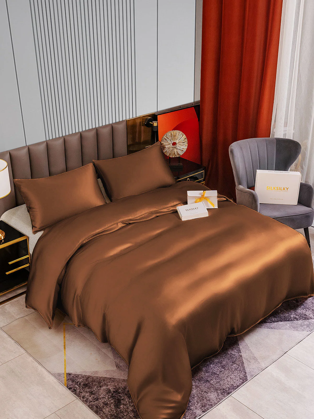 22Momme 3Pcs Silk Set Duvet Cover+2x Pillowcases - Image 50