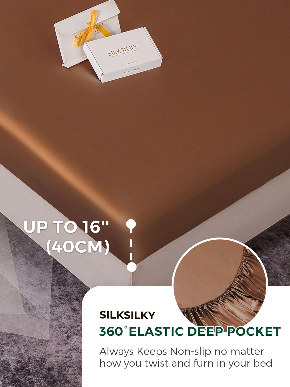 22Momme 4Pcs Silk Set Duvet Cover+Fitted Sheet+2x Pillowcases - Image 64