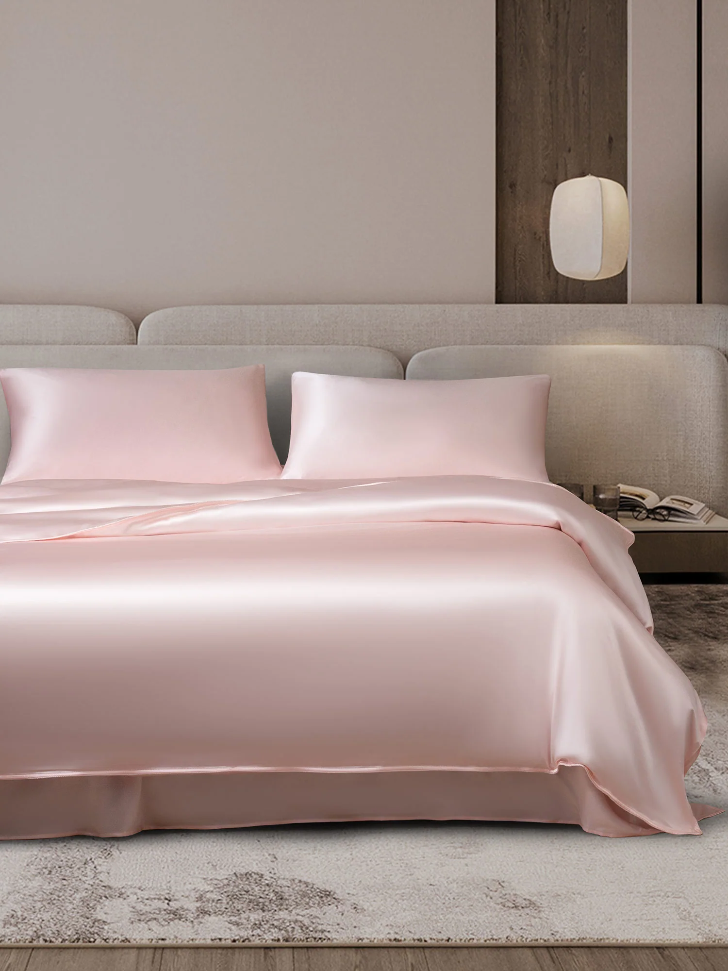 22Momme 4Pcs Silk Set Duvet Cover+Flat Sheet+2x Pillowcases - Image 39