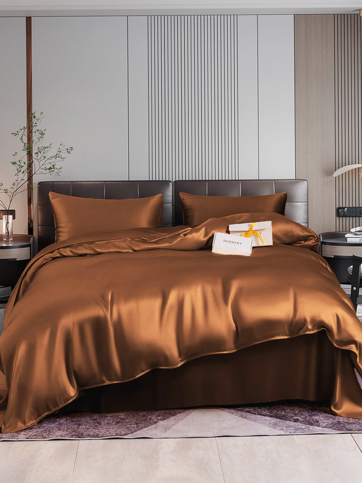 22Momme 4Pcs Silk Set Duvet Cover+Flat Sheet+2x Pillowcases - Image 52