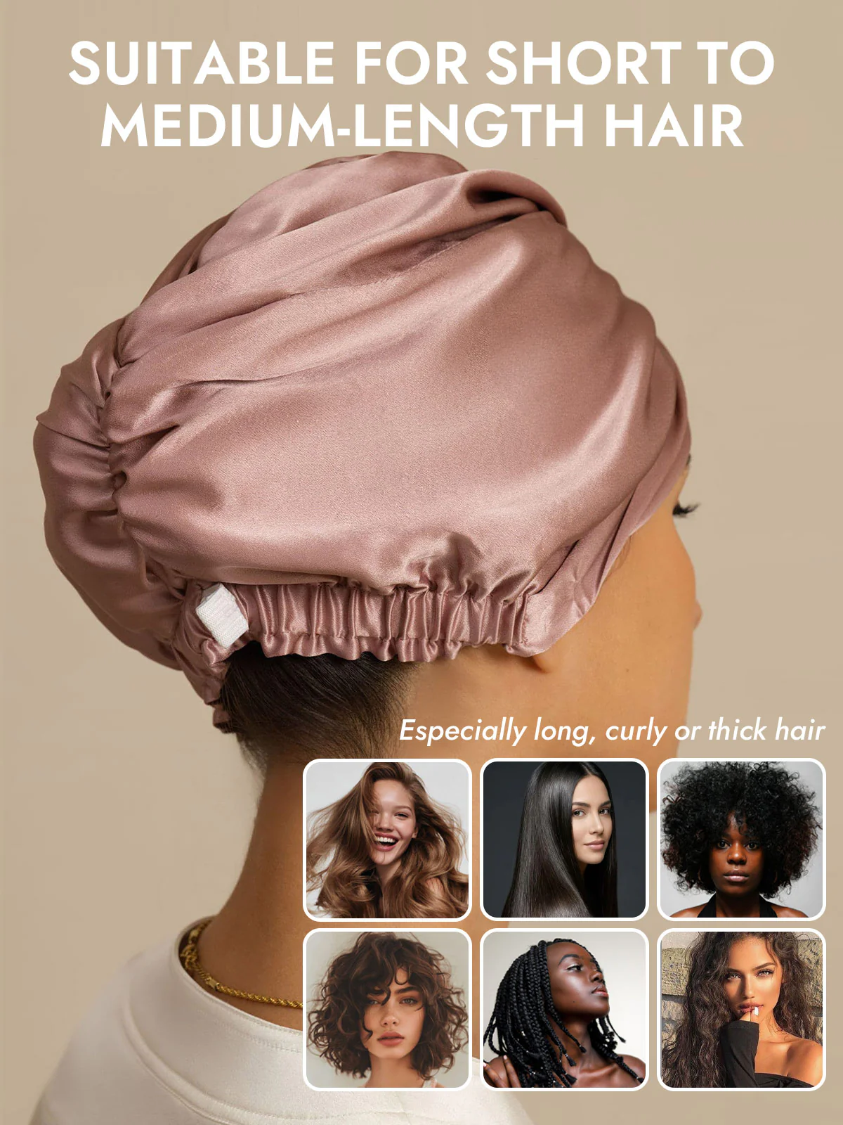 22Momme 100% Mulberry Silk Knot-Front Hair Bonnet with Adjustable Button Design - Image 5