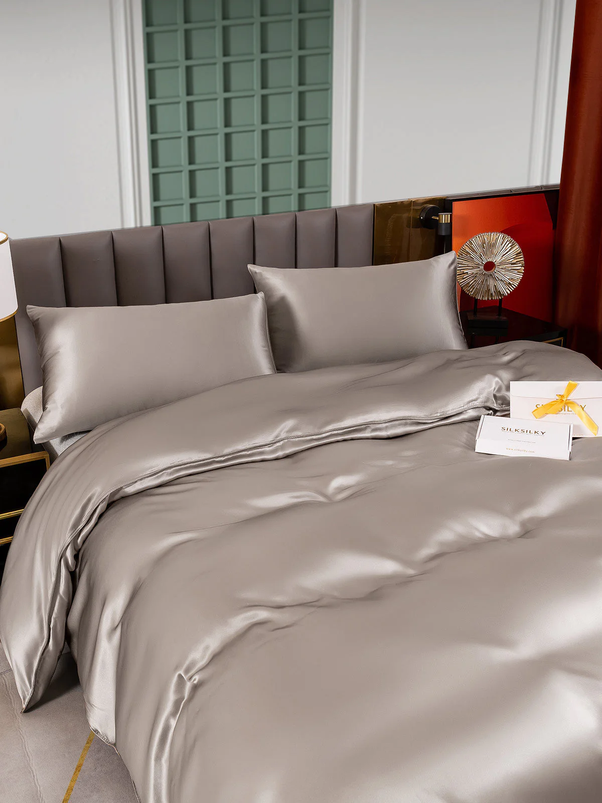 25Momme 3Pcs Silk Set Duvet Cover+2x Pillowcases - Image 53