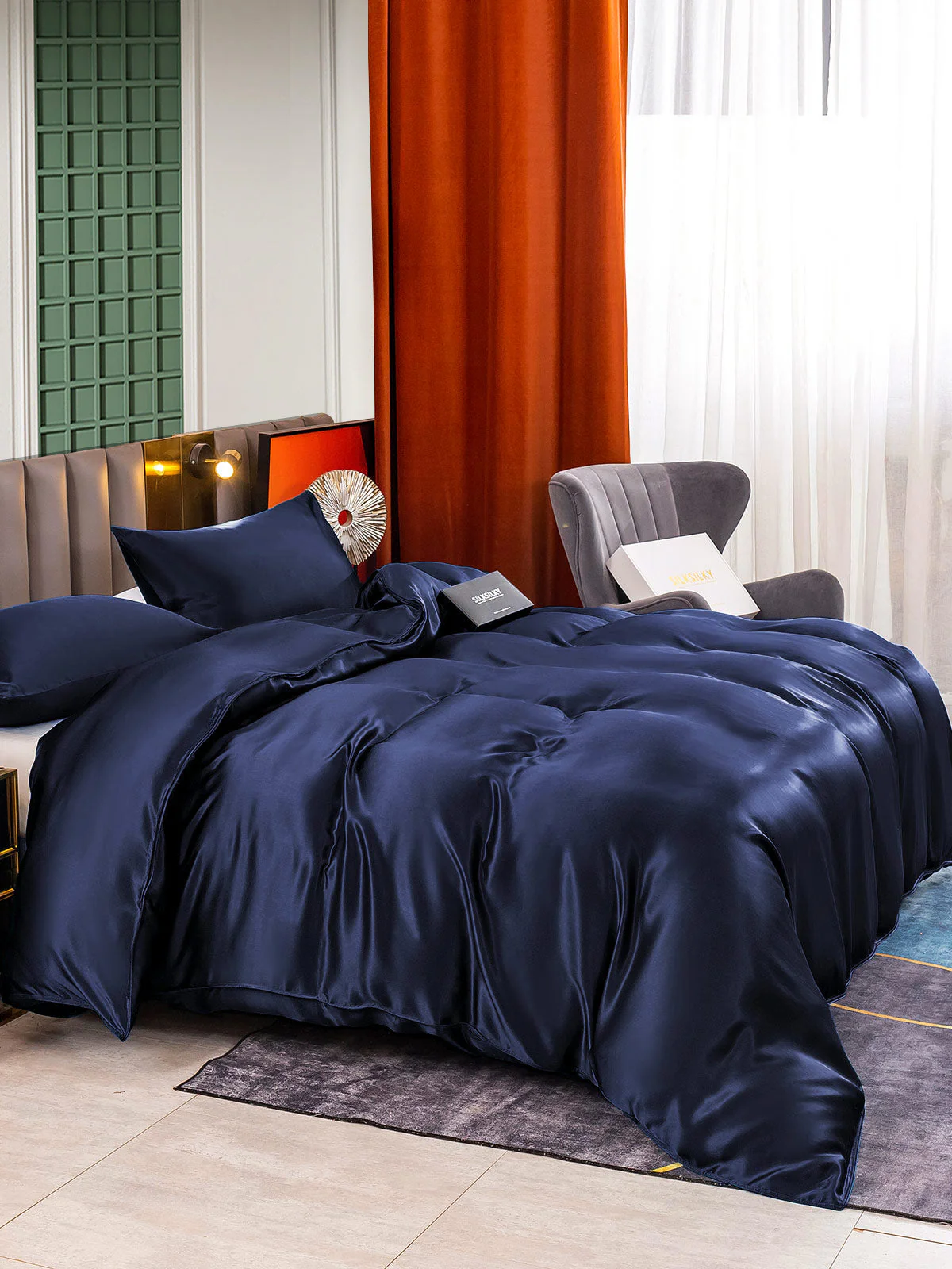 25Momme 3Pcs Silk Set Duvet Cover+2x Pillowcases - Image 8