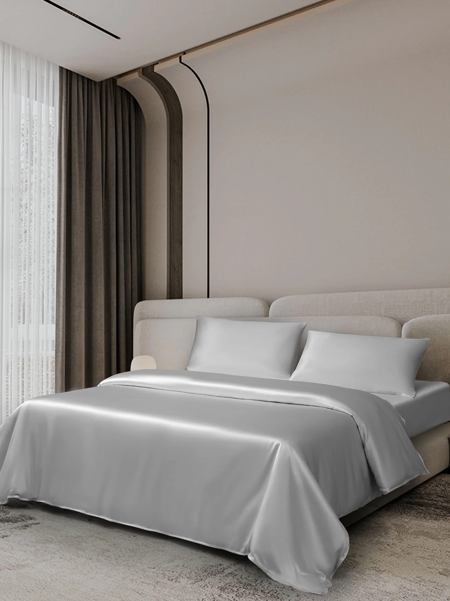 25Momme 4Pcs Silk Set Duvet Cover+Fitted Sheet+2x Pillowcases - Image 29