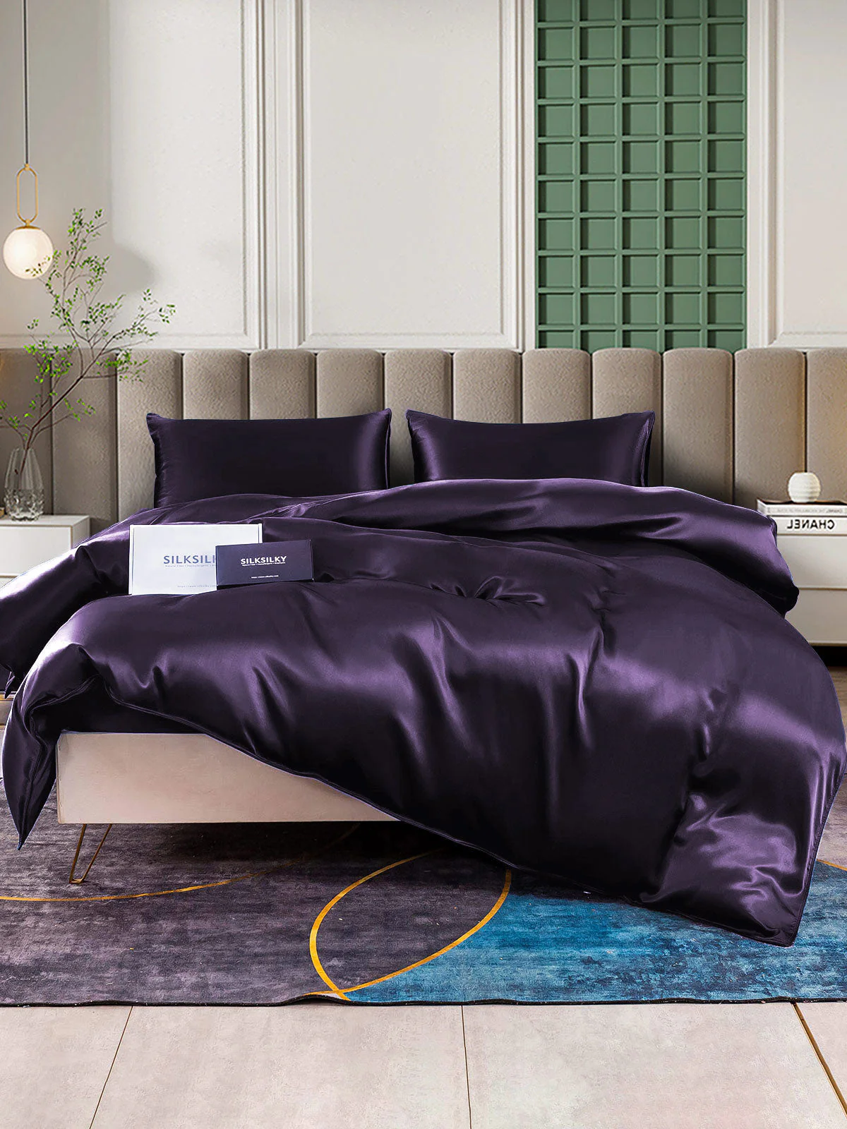 25Momme 4Pcs Silk Set Duvet Cover+Fitted Sheet+2x Pillowcases - Image 67