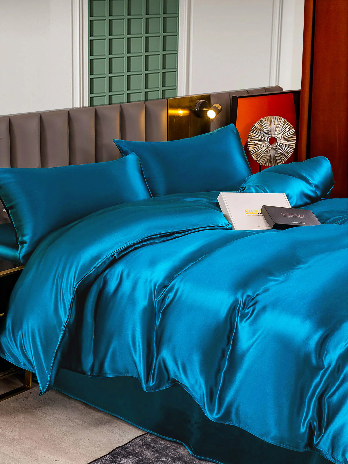 25Momme 4Pcs Silk Set Duvet Cover+Flat Sheet+2x Pillowcases - Image 55