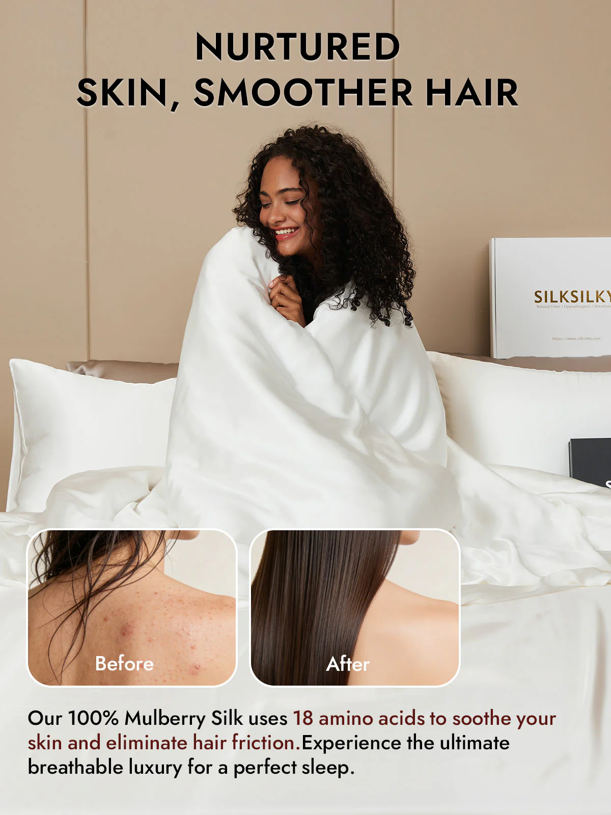 25Momme Mulberry Silk Seamless Duvet Cover (WITHOUT PILLOWCASES) - Image 9