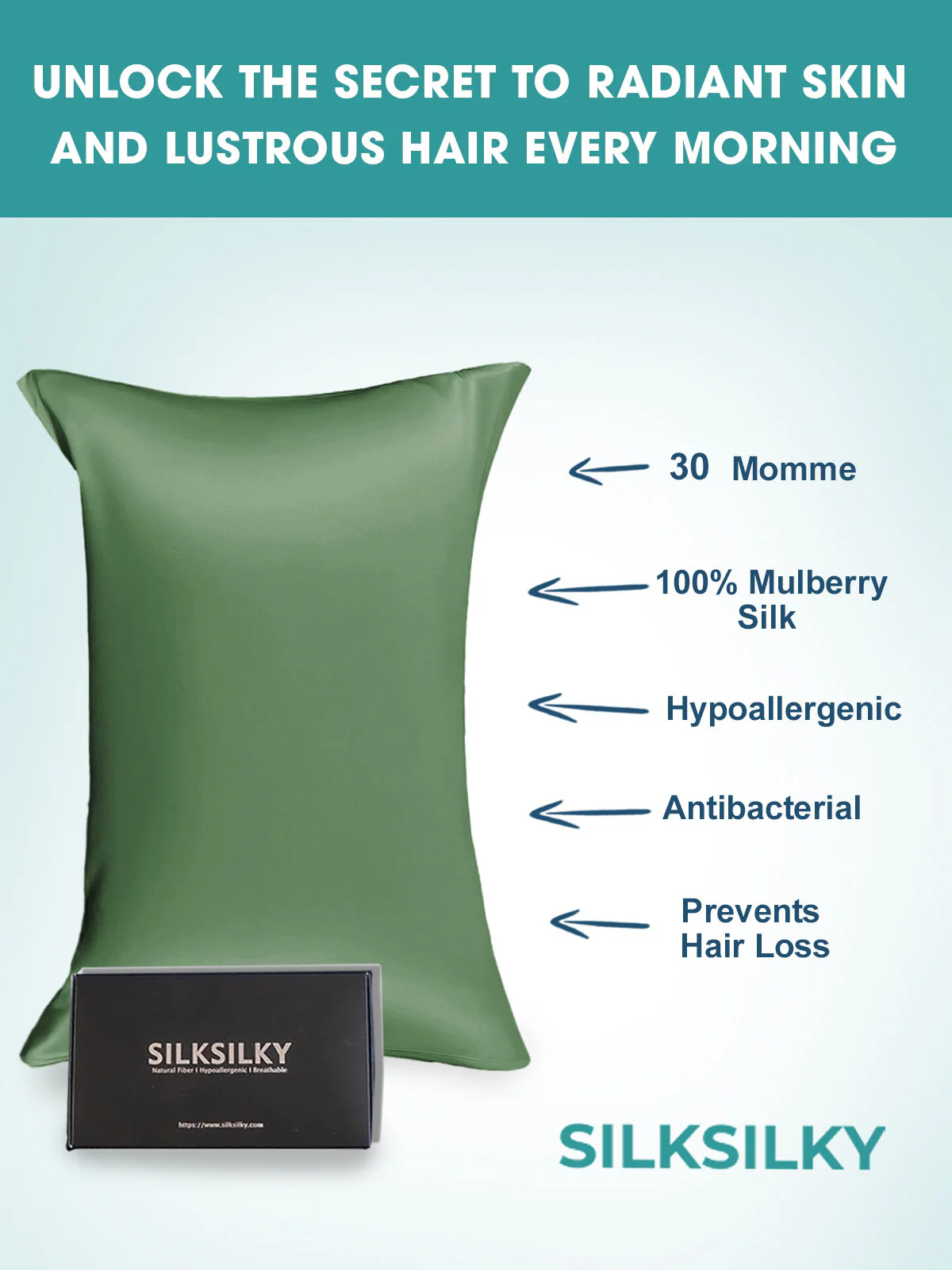 2Pcs 30Momme 100% Silk Pillowcases Bundle- Hidden Zipper - Image 65