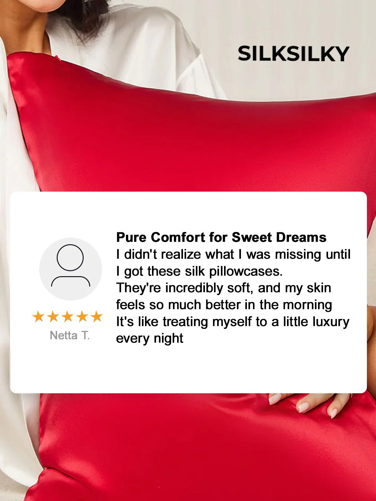 30Momme Luxurious 100% Silk Pillowcase - Hidden Zipper - Image 4
