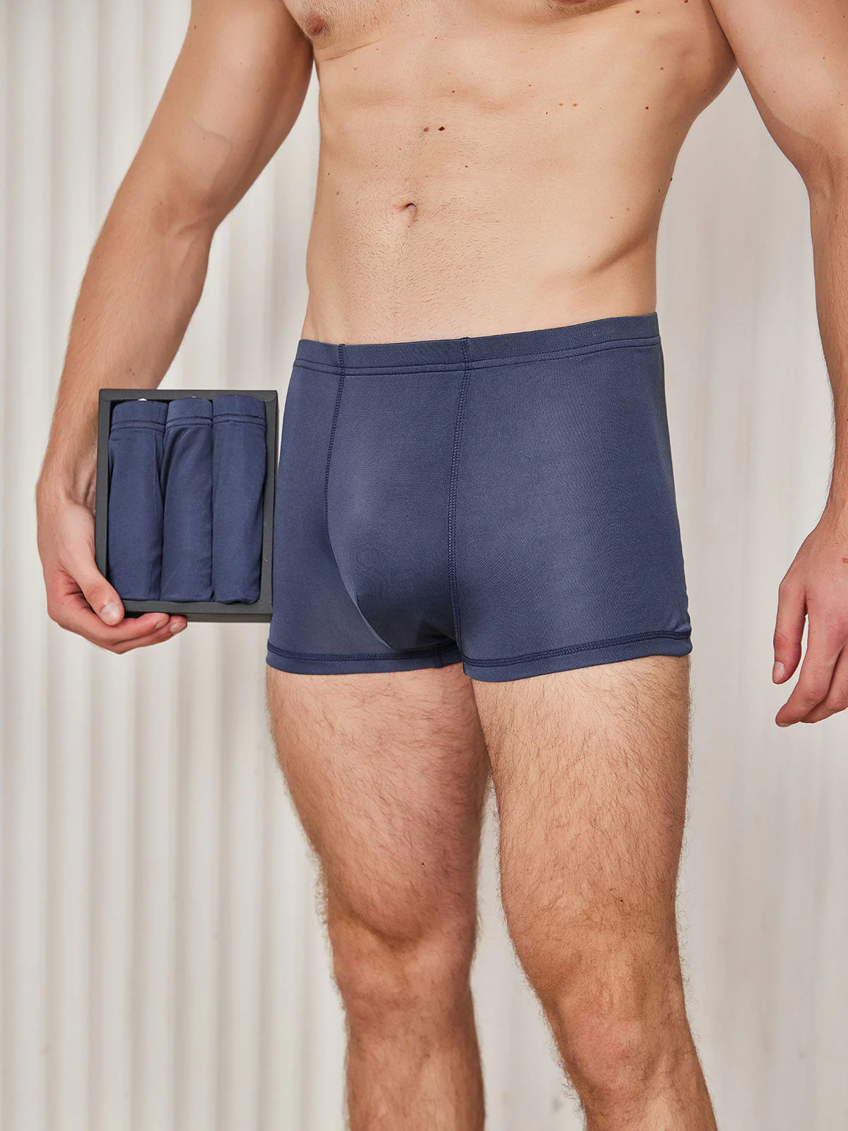 3Pcs Men‘s 100% Mulberry Silk Boxer Briefs Underwear - Image 3
