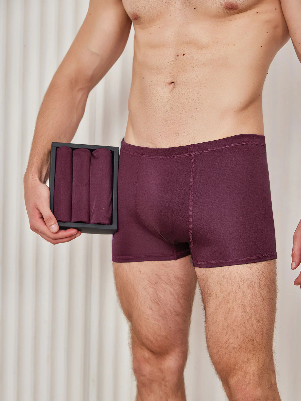 3Pcs Men‘s 100% Mulberry Silk Boxer Briefs Underwear - Image 6
