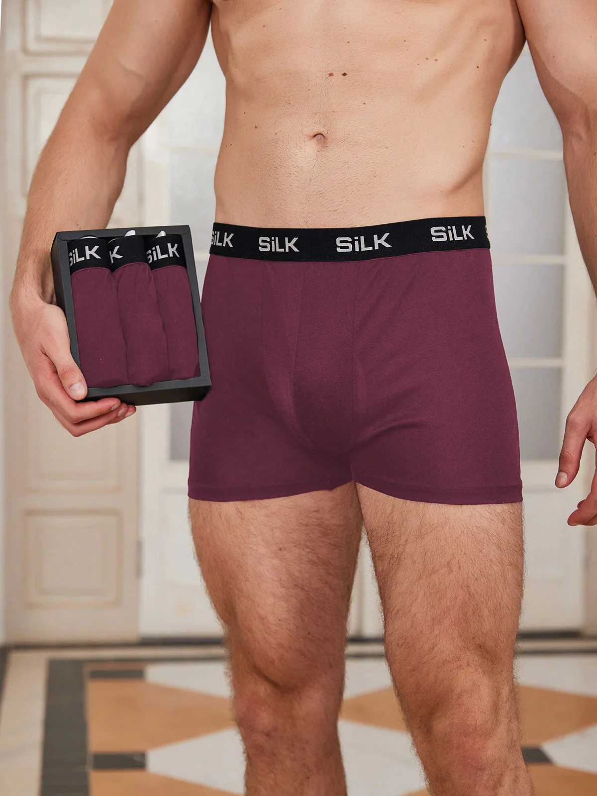 3Pcs Men‘s Ultra Soft Comfy 100% Mulberry Silk Boxer Underwear - Image 10