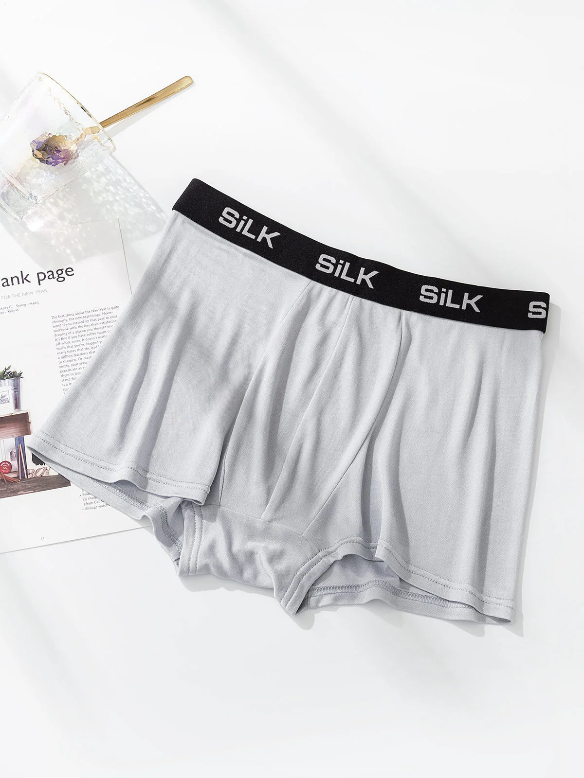 3Pcs Men‘s Ultra Soft Comfy 100% Mulberry Silk Boxer Underwear - Image 19