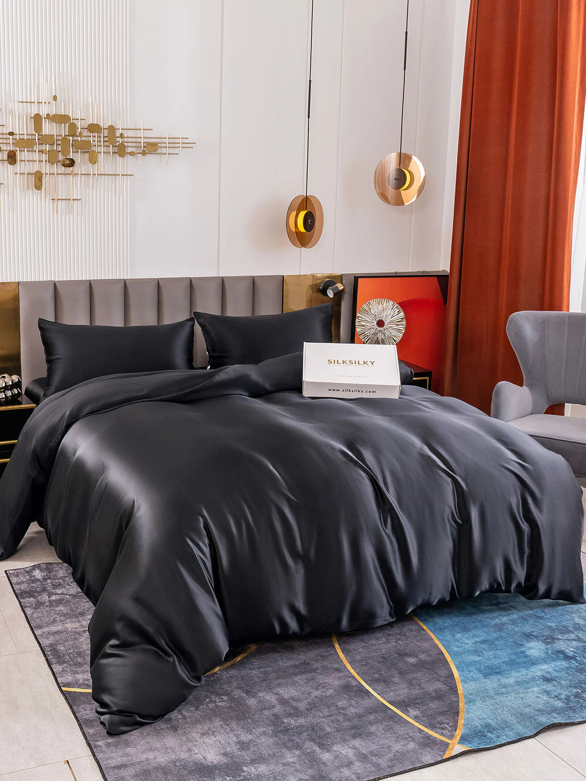 19Momme 4Pcs Silk Set Duvet Cover+Fitted Sheet+2x Pillowcases - Image 40