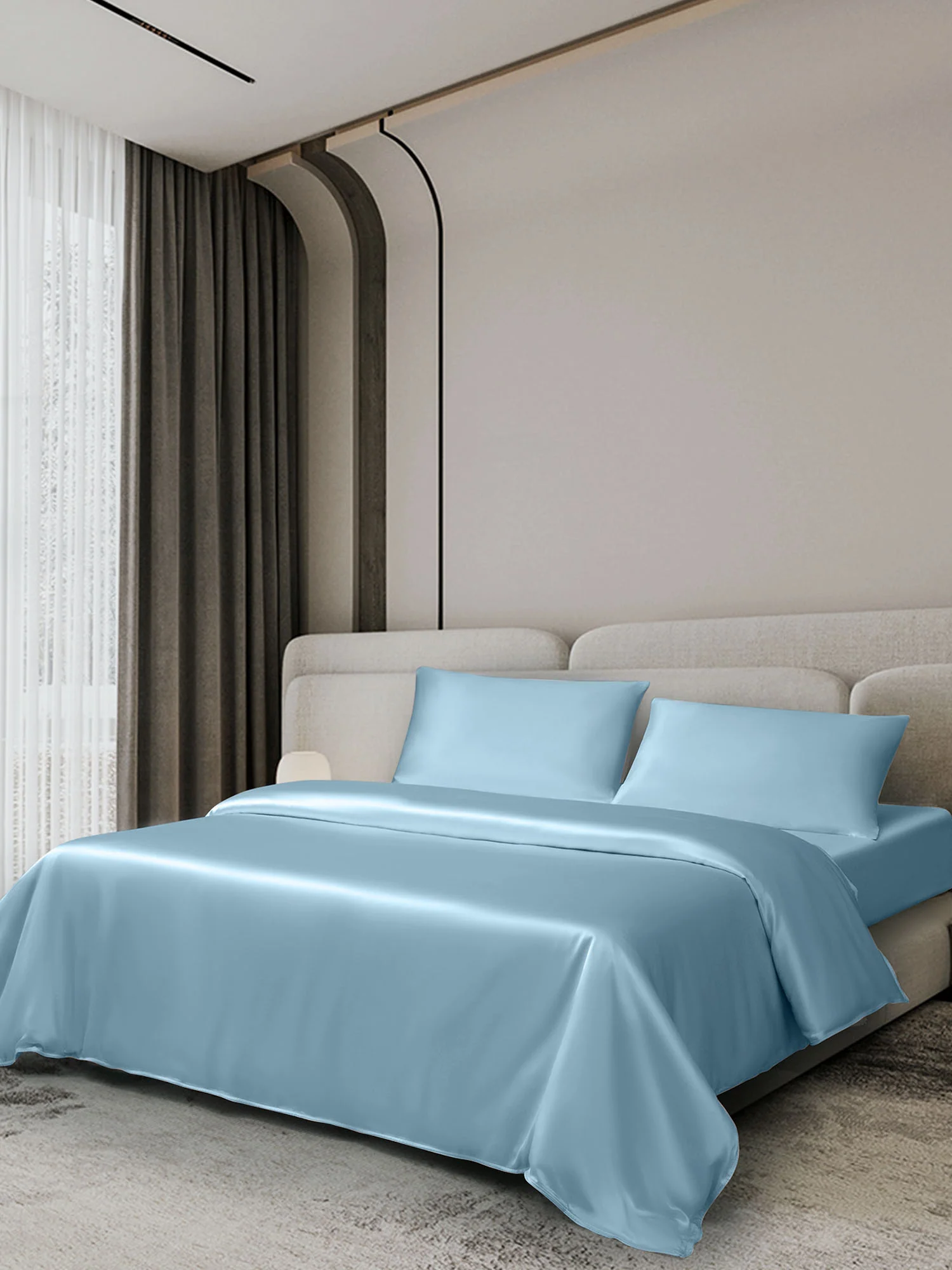 19Momme 4Pcs Silk Set Duvet Cover+Fitted Sheet+2x Pillowcases - Image 82