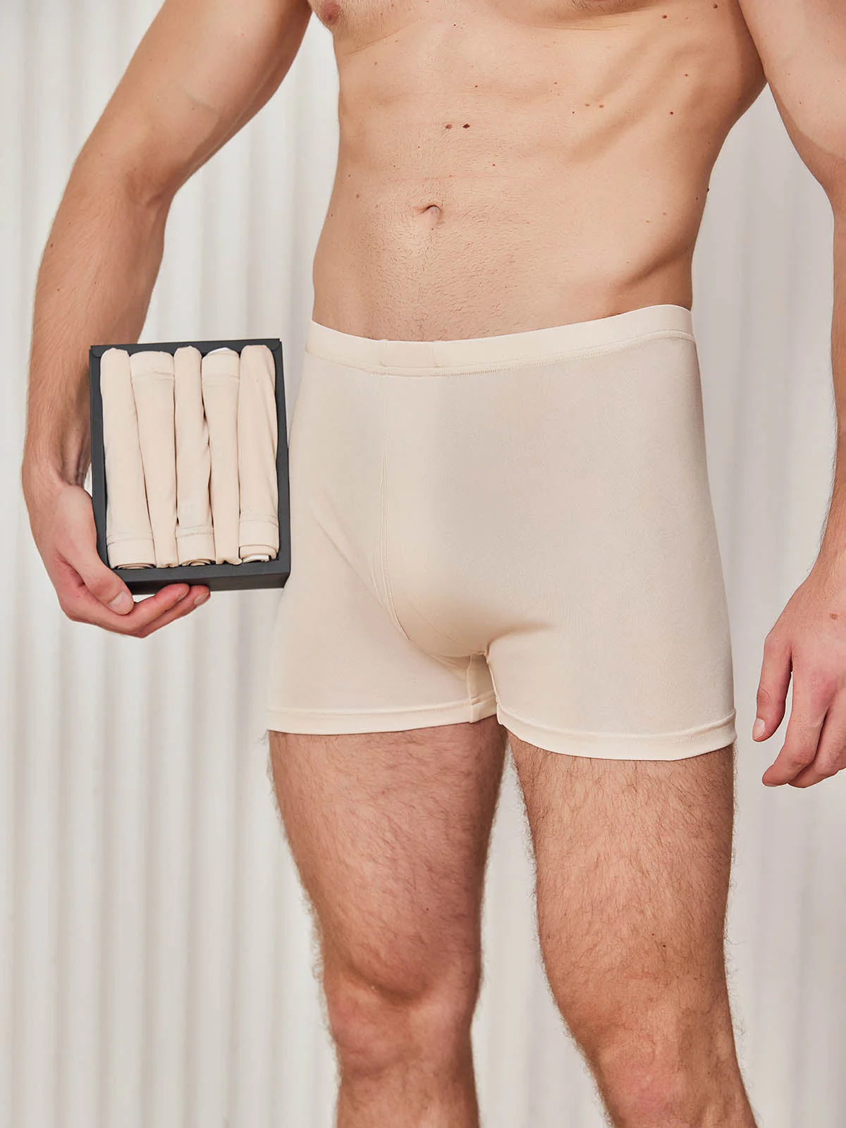 5Pcs 100% Mulberry Silk Men‘s Boxer Briefs with Fly Opening - Image 12