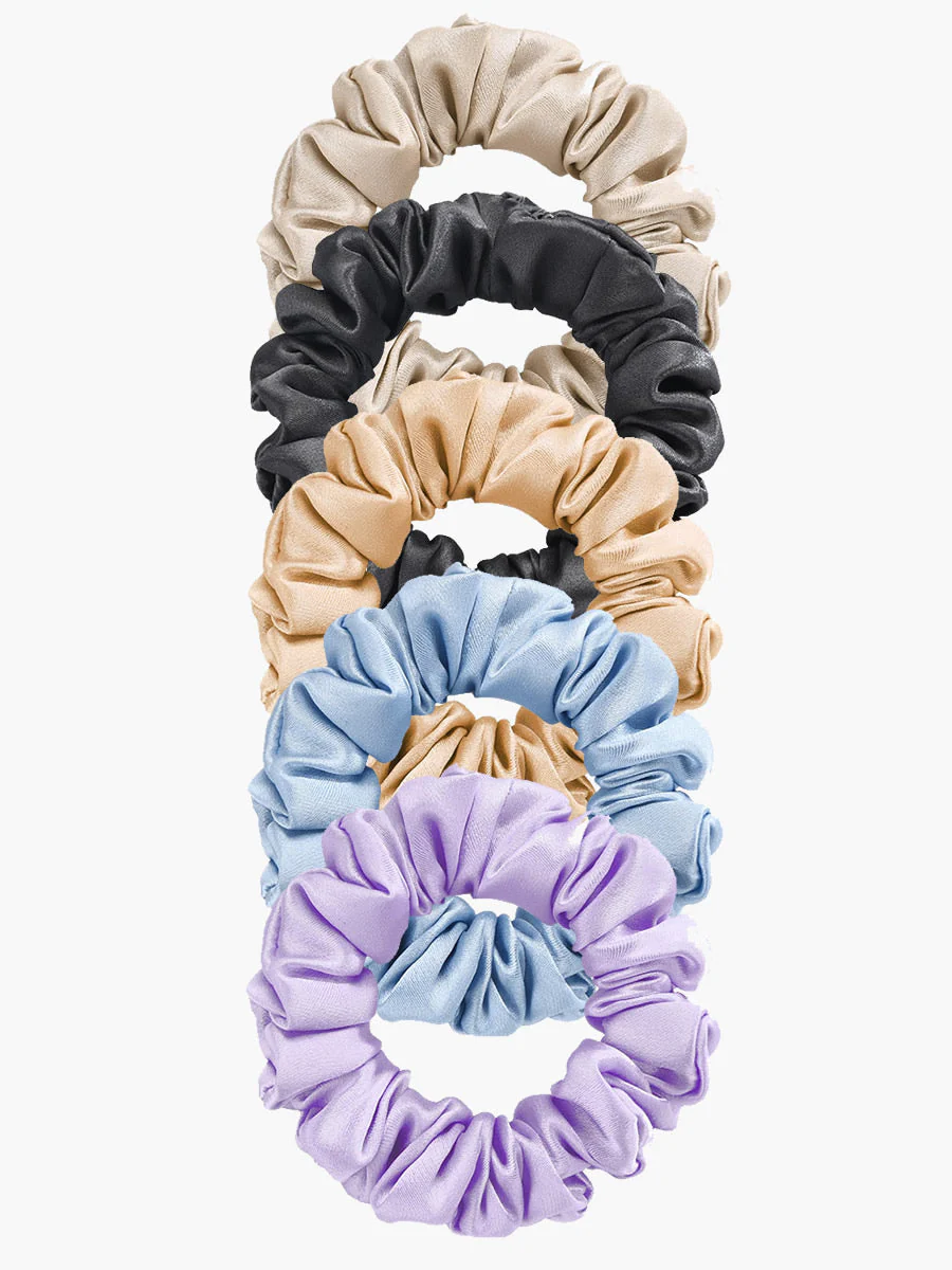 5Pcs Bundle 100% Mulberry Silk Classic Hair Scrunchies - 2cm - Image 5