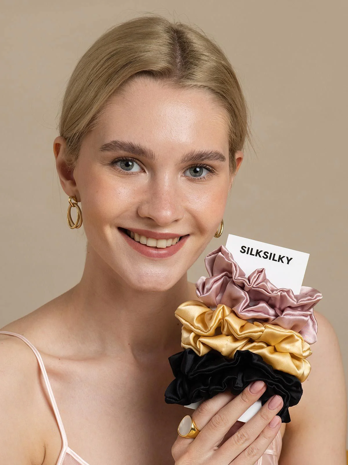 6Pcs Bundle 100% Mulberry Silk Large Hair Scrunchies - 3.5cm - Image 5