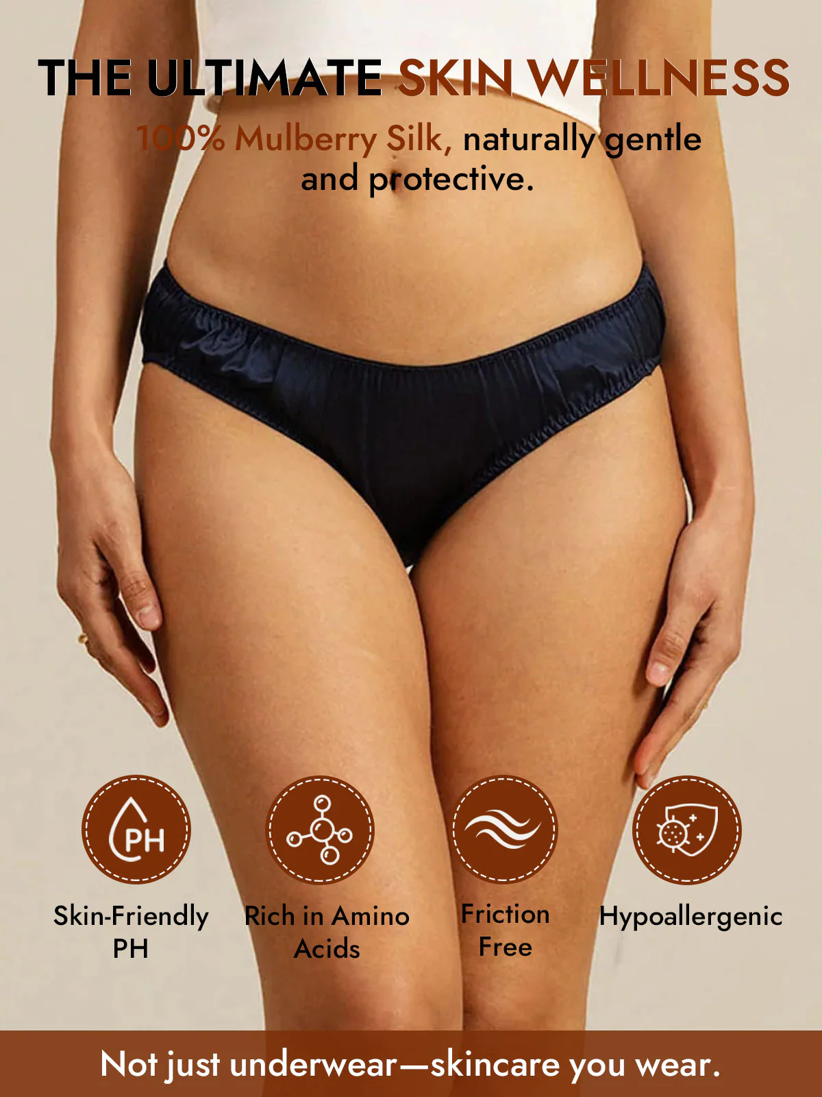 100% Mulberry Silk Briefs Comfy Breathable Panty - Image 55