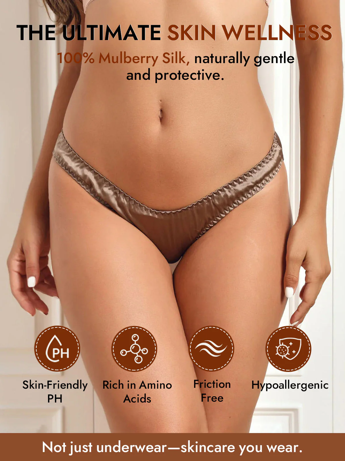 100% Mulberry Silk Briefs Comfy Breathable Panty - Image 65