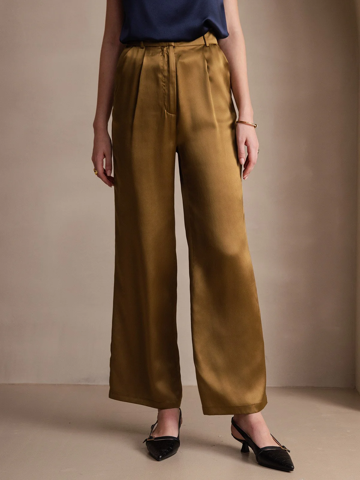 Clearance - 19Momme Silk High Waist Boot Cut Women's Pants - Image 5