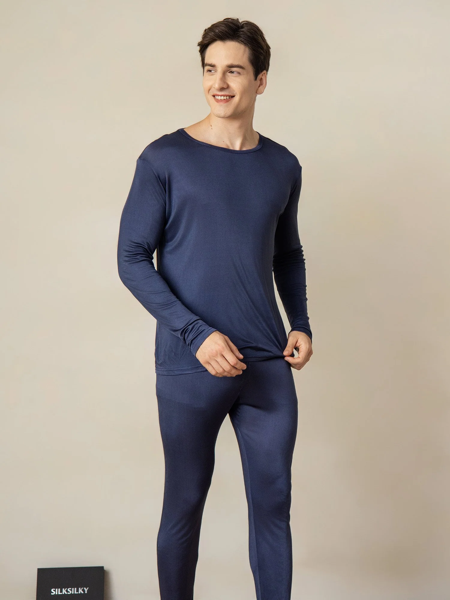 Men's Silk Jersey Long Sleeve Long Johns - Image 8