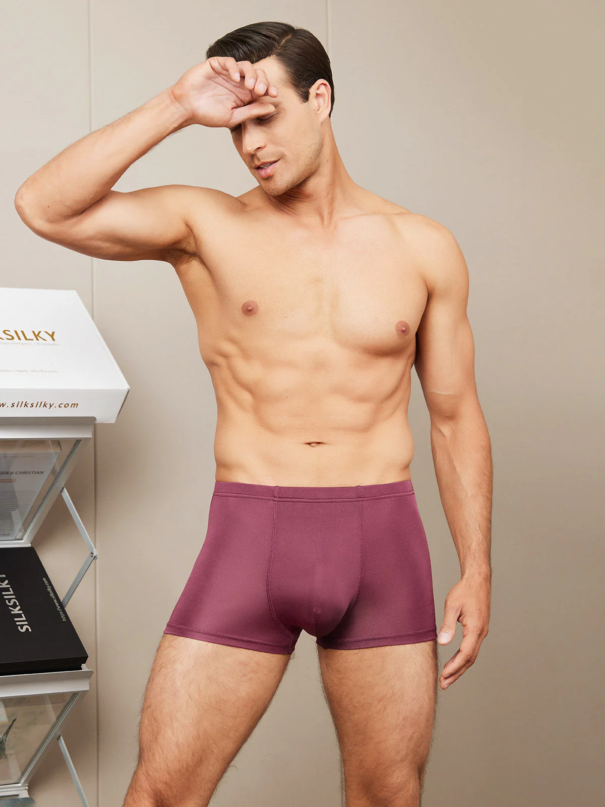 Men‘s 100% Mulberry Silk Boxer Briefs Underwear - Image 14