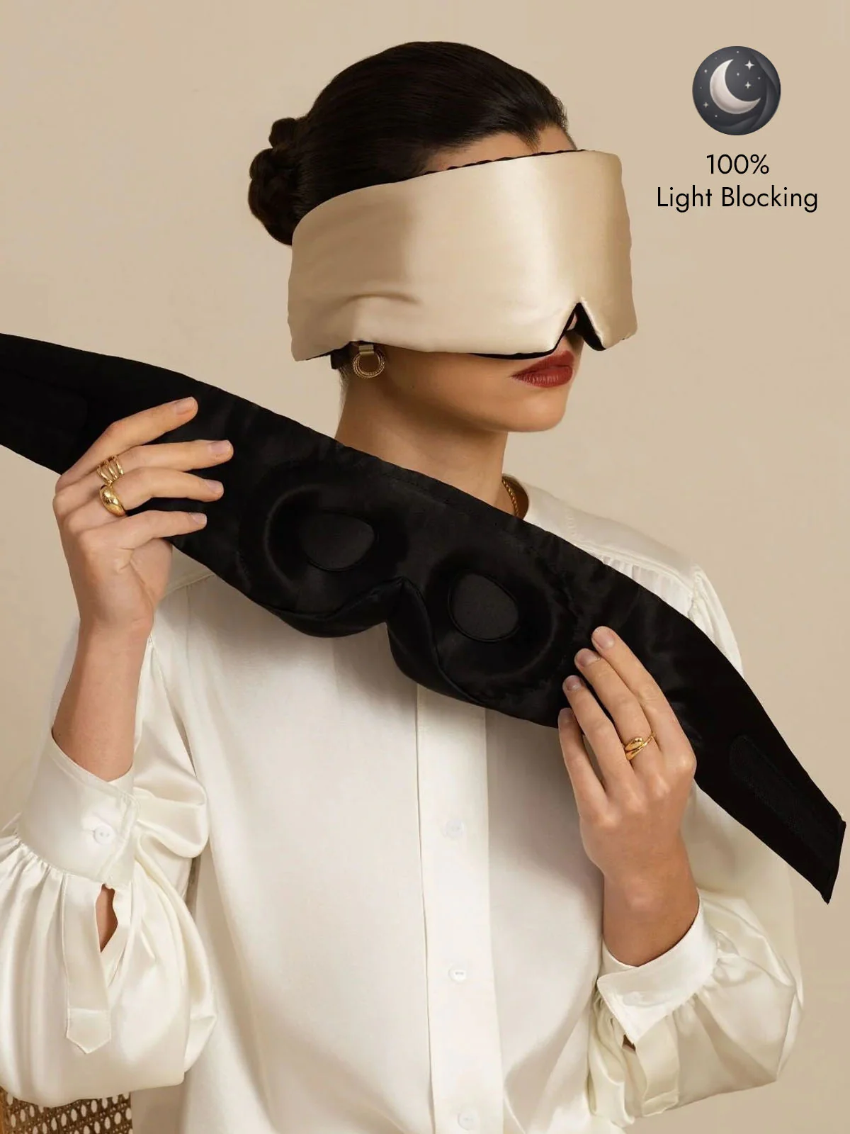 100% Mulberry Silk 3D Contoured Eye Mask With Velcro Closure - Image 17